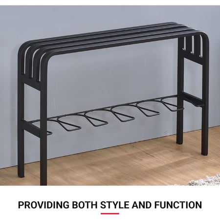 Horizon Entryway Shoe Bench Black Metal Finish