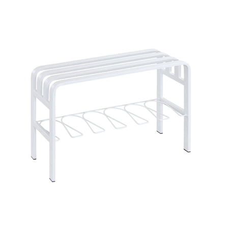 Horizon Entryway Shoe Bench White N/A, Metal Finish