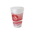 thumbnail image 1 of Horizon Foam Cup, Hot/Cold, 16oz., Printed, Cranberry/White, PK1000, 1 of 1