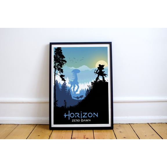 Horizon Game Art, Full Page, minimalist, video game, home decor, gaming, wall art, computer game art, gamer gift, game artwork
