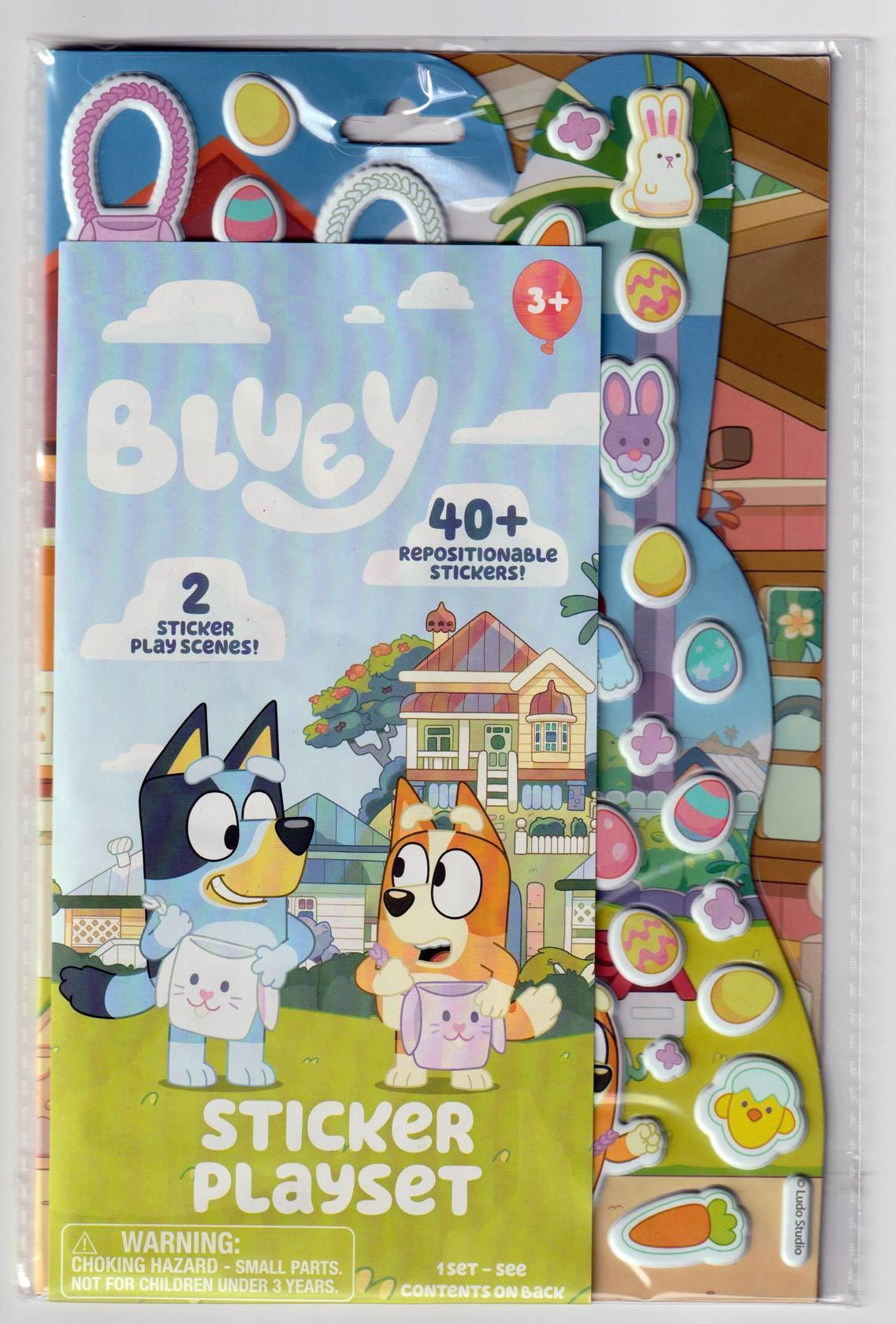 Horizon Group Bluey Sticker Playset 2 Scenes with 40+ Reusable Puffy Stickers for Creative Fun