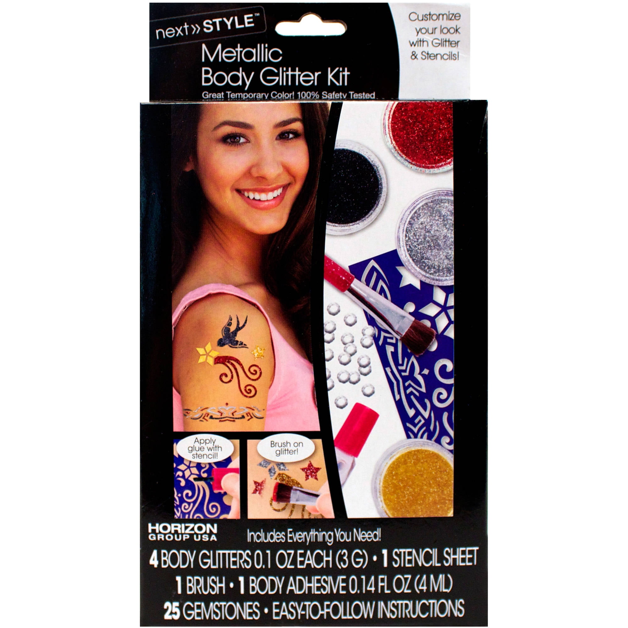 Horizon Group Next Style Metallic Body Glitter Activity Kit, 1 Each
