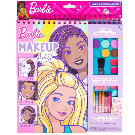 Horizon Group USA Barbie Makeup Artist Magazine, Create Your Own Hair & Makeup Looks Using 130+ Stencils, 180+ Stickers, Crayons, Pretend Makeup & More BE20