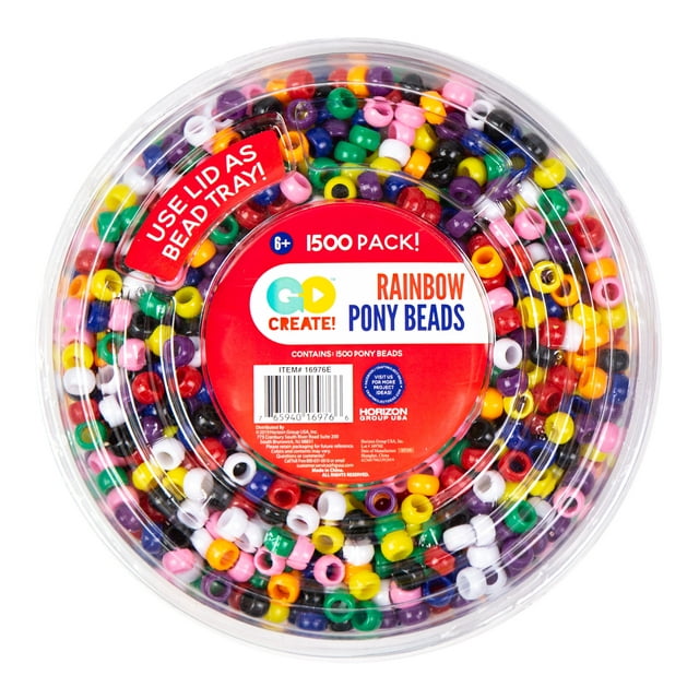 Horizon Group USA Kids Craft Plastic Pony Multi-Color Mix Beads, 1 Each