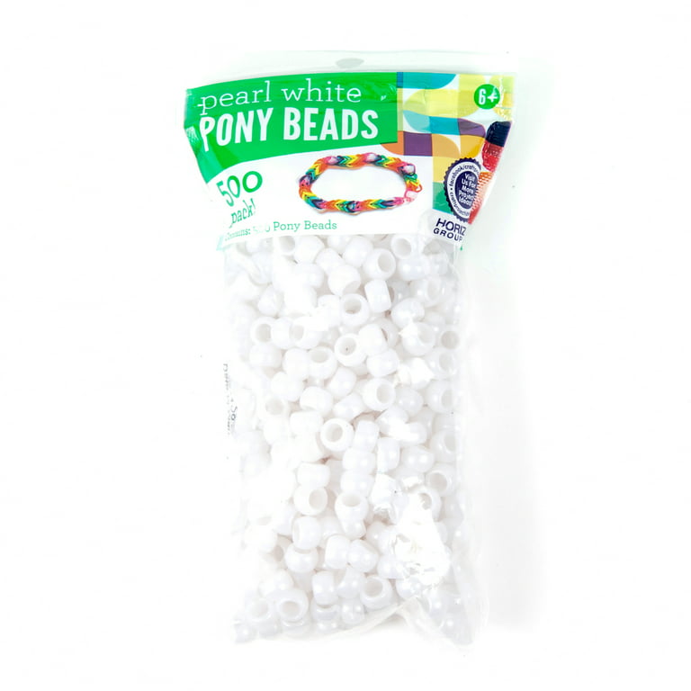 Horizon Group USA Pearl White Pony Beads, 9mm 500 Piece