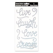 Silver Gemstone Word Stickers by Horizon Group USA, Live - Laugh - Love - Dream