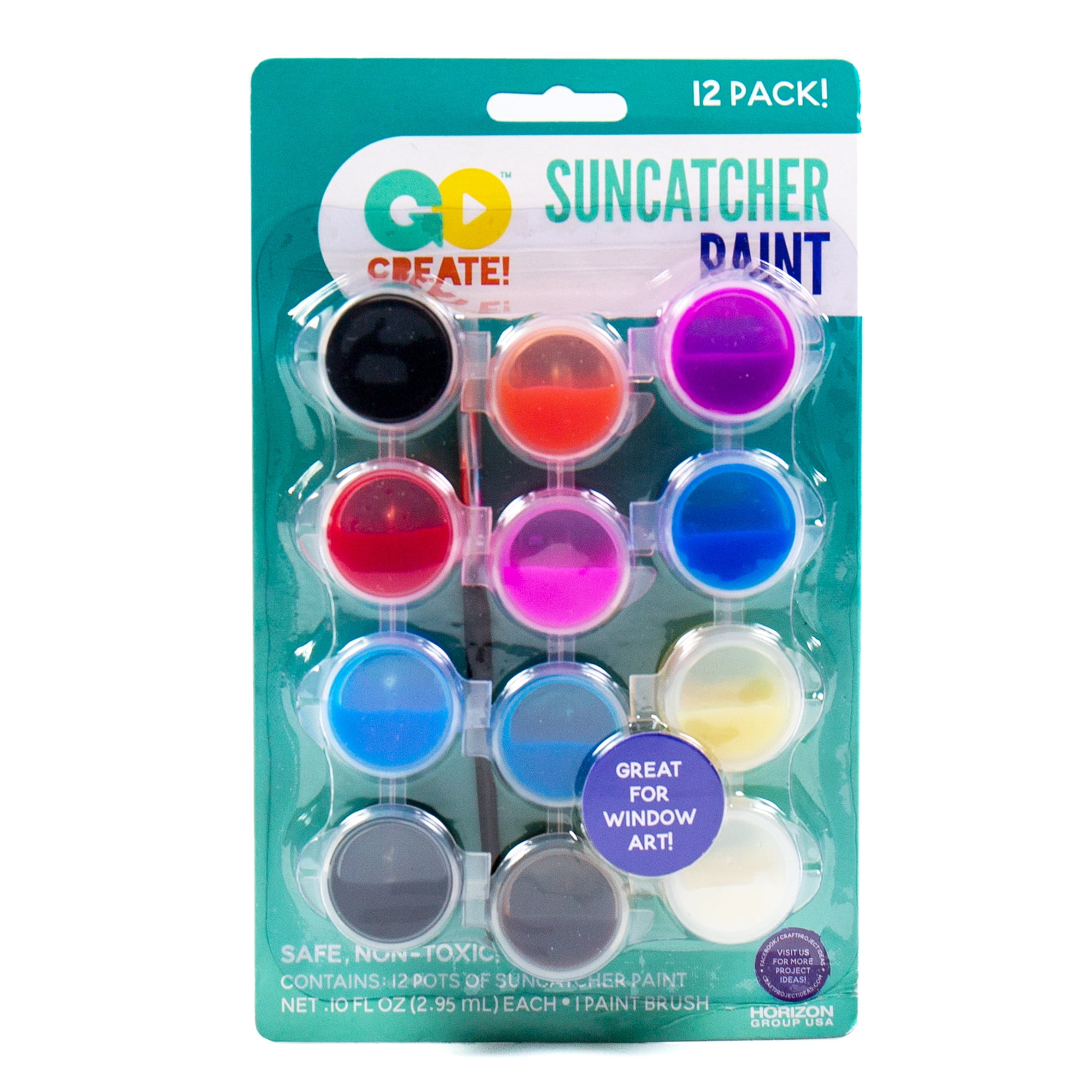 Horizon Group USA Suncatcher Paint Pot Set, 12 Count