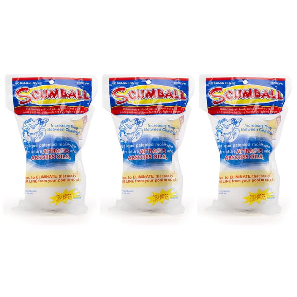 Horizon HV-SB2PK Scumball Pool and Spa Scum Eliminating Ball (3 packs of 2)