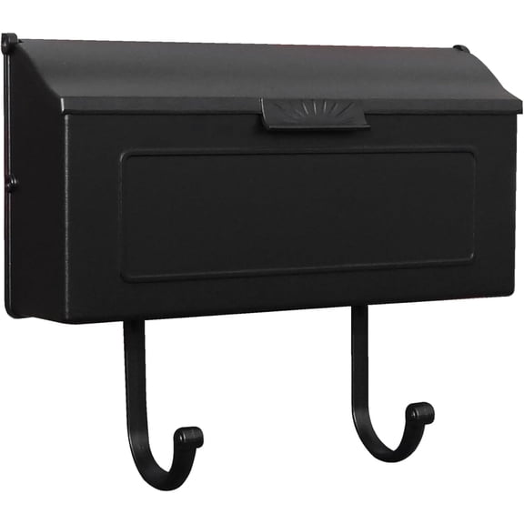 Special Lite Horizon Spacious Black Wall-Mounted Mailbox, Horizontal