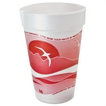 Horizon Hot/Cold Foam Drinking Cups, 16 oz, White/Cranberry, 25/Bag, 40 Bags/Carton | Bundle of 2