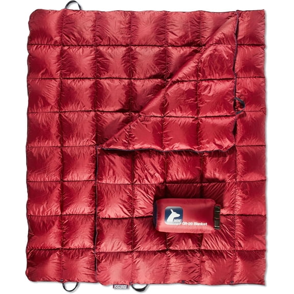 Horizon Hound Down Camping Blanket - Outdoor Travel Quilt | Sustainable, Insulated, Lightweight & Warm Gear for Sleep, Camping, Stadium, Hiking & Festivals | Water Resistant, Packable & Compact