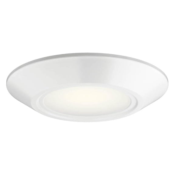 Horizon LED Downlight in White, 6.4" Flush Mount Interior Dimmable Light, 3000K, Wet Rated Integrated LED, (6.4" W x 1.3" H), 43873WHLED30, White