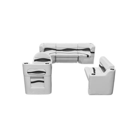 Horizon Manufacturing Elite Pontoon Furniture Set 11 PC Elite 002 Gray/Navy/Blue