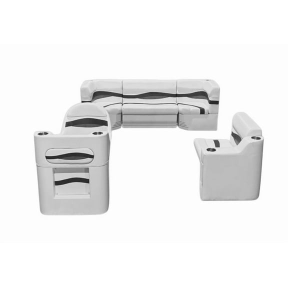 Horizon Manufacturing Elite Pontoon Furniture Set 11 PC Elite 003 Gray/Red/Charcoal