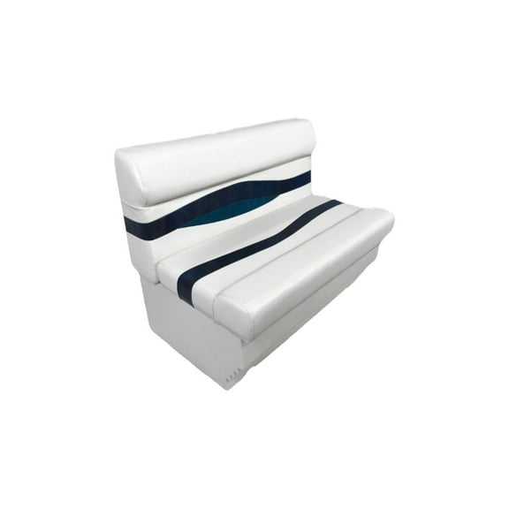 Horizon Manufacturing Elite Series 37" Pontoon Bench Seat Cushion Set WITH Base 3201-3010-AADK White / Navy / Blue