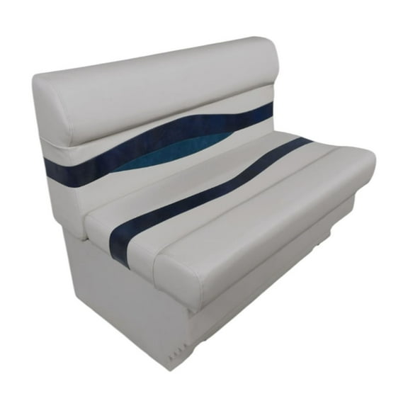 Horizon Manufacturing Elite Series 37" Pontoon Bench Seat Cushion Set WITH Base 3201-3010-ABDK Gray/ Navy / Blue