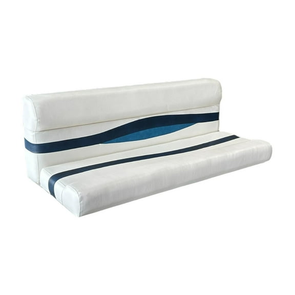 Horizon Manufacturing Elite Series 55" Pontoon Bench Seat Cushion Set ONLY White/Navy/Blue3212AADK