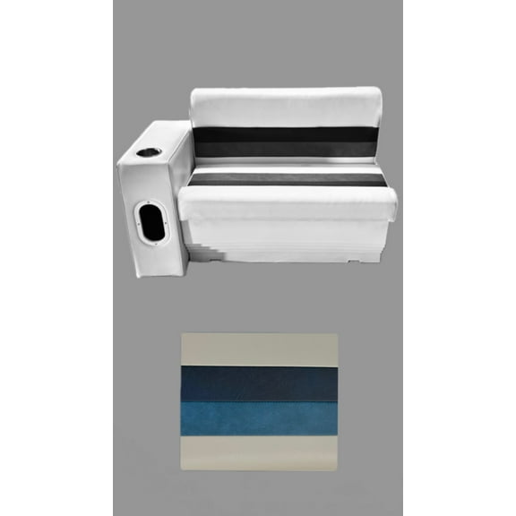 Horizon Manufacturing Pontoon Furniture Set 3 PC Premium 001 Grey / Navy / Blue