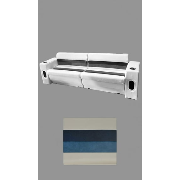 Horizon Manufacturing Pontoon Furniture Set 6 PC Premium 003 Grey/Navy/Blue