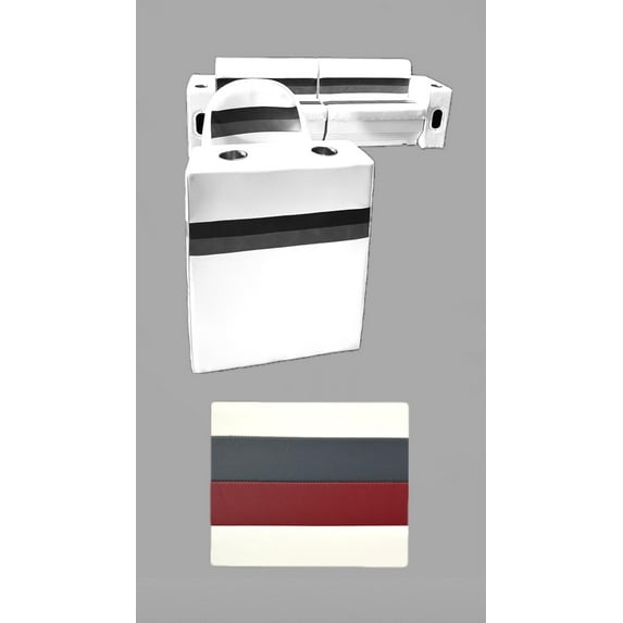 Horizon Manufacturing Pontoon Furniture Set 8 PC Premium 004 White/Red/Charcoal