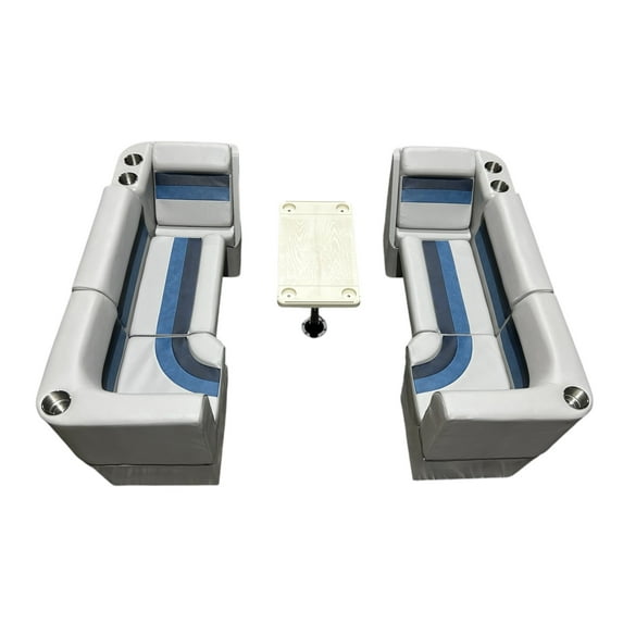 Horizon Manufacturing Premium Pontoon Furniture Set 11 PC Premium 020-AADK White/Navy/Blue