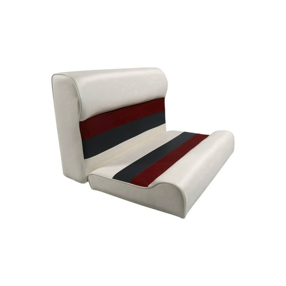 Horizon Manufacturing Premium Series 28" Pontoon Bench Seat Cushion Set 3000-AAEC White / Red / Charcoal ( Base sold Separate 3009-AB)