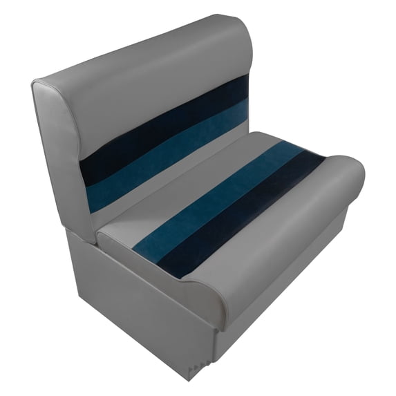 Horizon Manufacturing Premium Series 28" Pontoon Bench Seat Cushion Set W/BASE Gray/Navy/Blue 3000ABDK