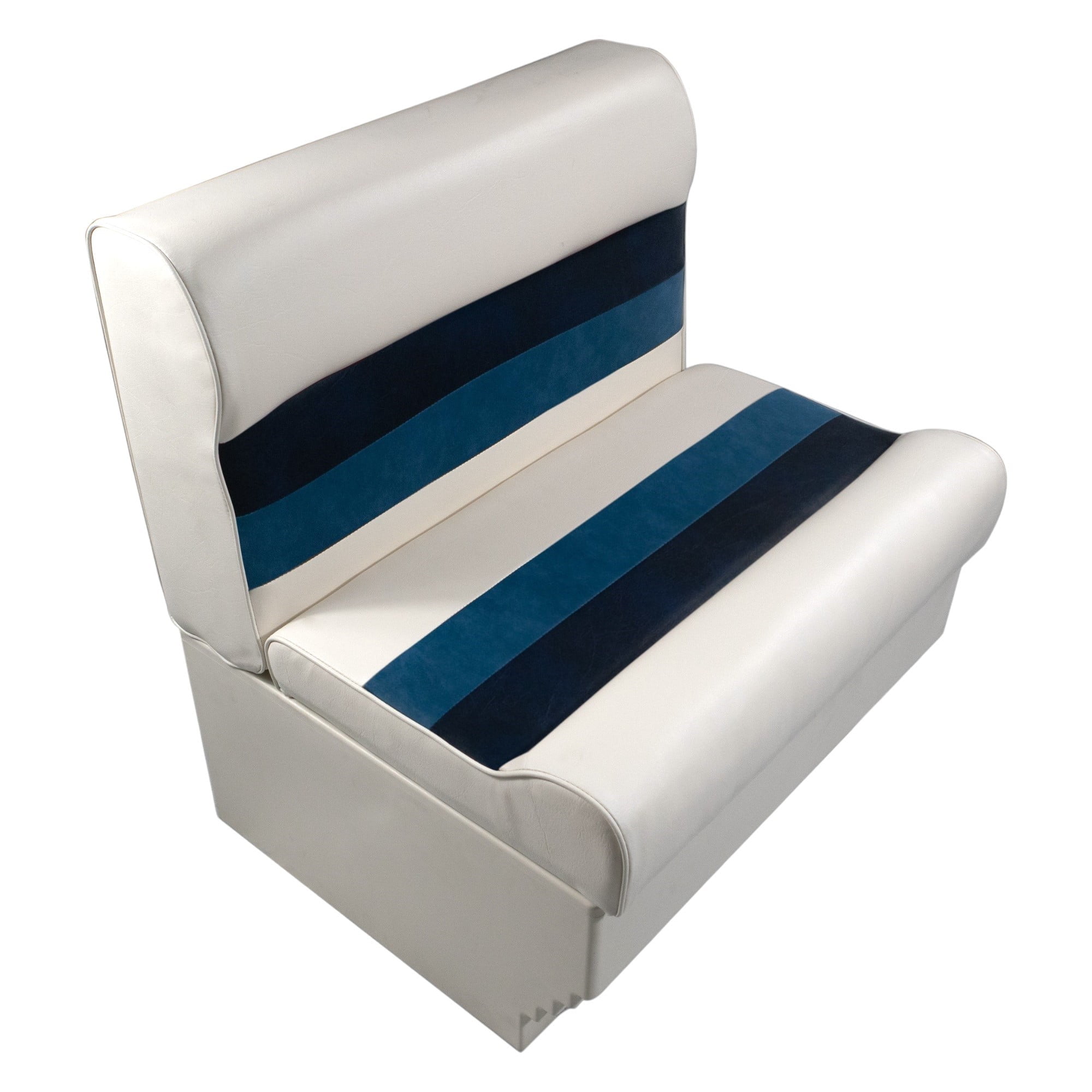 Horizon Manufacturing Premium Series 28" Pontoon Bench Seat Cushion Set W/BASE White/Navy/Blue 3000AADK