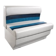 Horizon Manufacturing Premium Series 37" Pontoon Bench Seat Cushion Set W/Base White/Navy/Blue 3001AADK