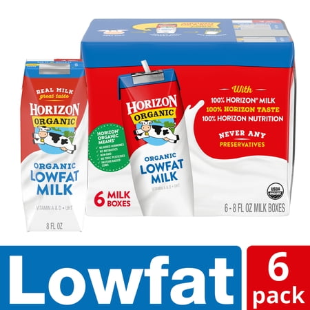 Horizon Organic Shelf Stable 1% Lowfat Milk Boxes, 8 fl oz, 6 Count
