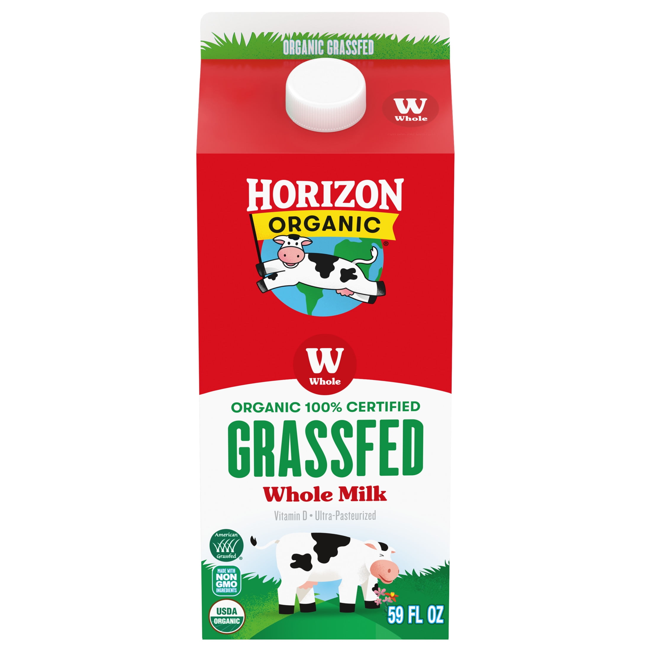 Horizon Organic Grassfed Whole Milk, Vitamin D Whole, 59 fl oz Carton