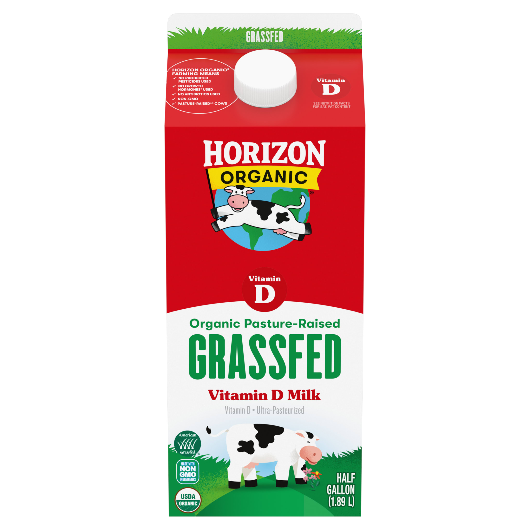 Horizon Organic Grassfed Whole Milk, Vitamin D Whole, 64 fl oz Carton - image 1 of 15