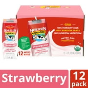 Horizon Organic Shelf Stable 1% Lowfat Strawberry Milk Boxes, 8 fl oz, 12 Count