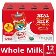 Horizon Organic Shelf Stable Whole Milk Boxes, 8 fl oz, 12 Count