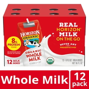Horizon Organic Shelf Stable Whole Milk Boxes, 8 fl oz, 12 Count