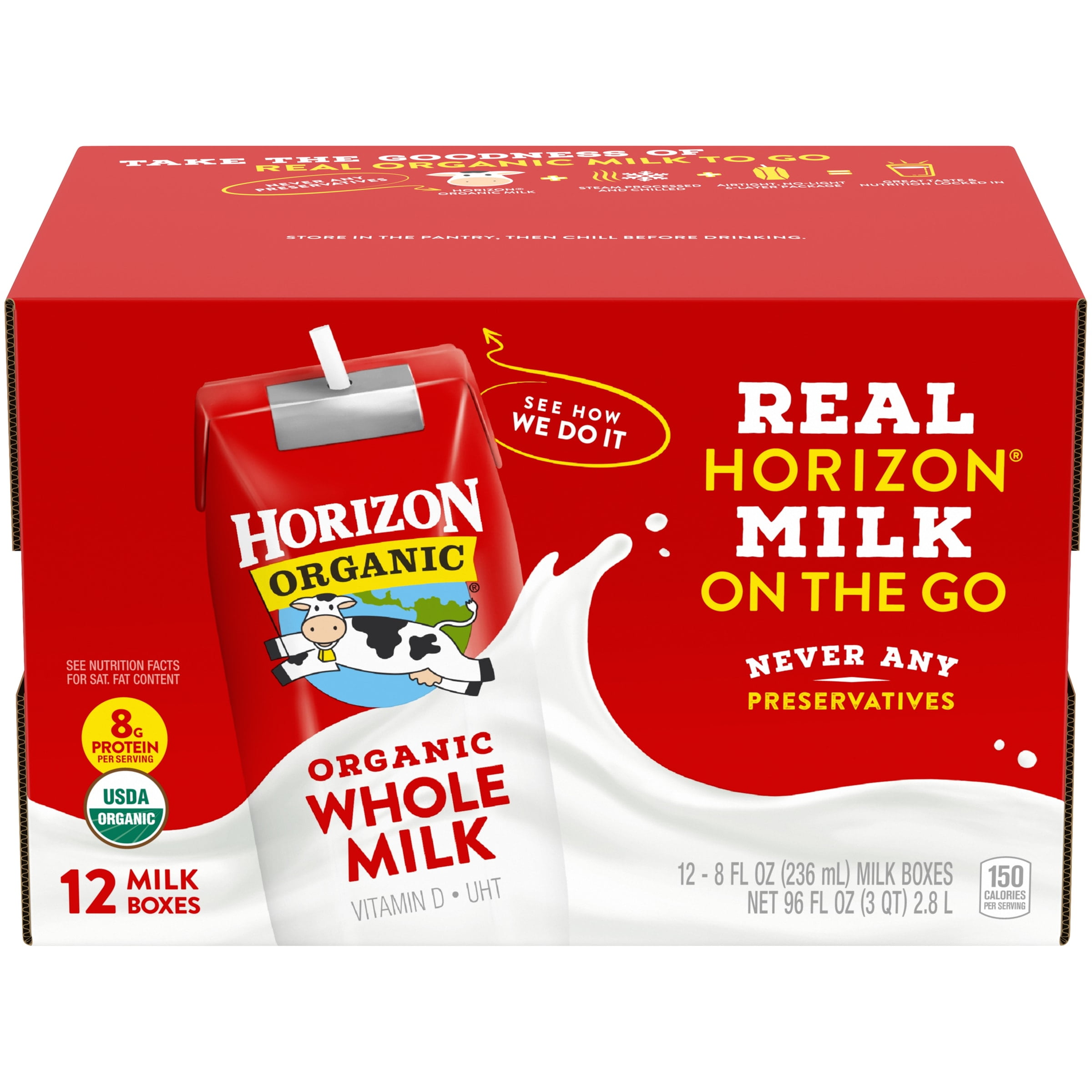 Horizon Organic Whole Shelf-Stable Milk Boxes, Oz., 12 Count