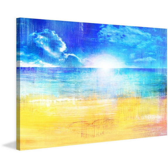 "Horizon Sun" Painting Print on Wrapped Canvas