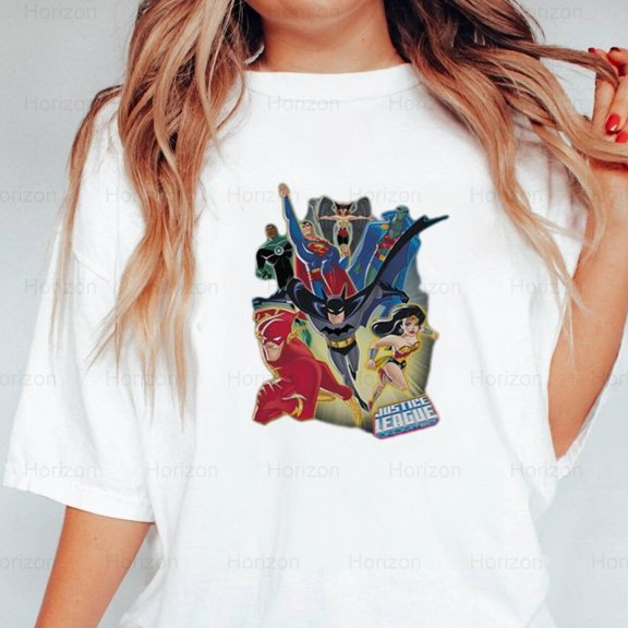 Horizon261 Justice League Comic Book Unlimited, Michael Aberg Art T-Shirt, for Unisex, up to size 5XL.