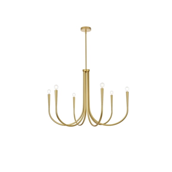 Horizonlight 6 Light Chandelier in Brass