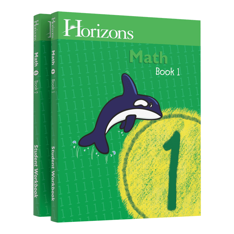 Horizons 1st Grade Math Set of 2 Student Workbooks 1 1 and 1 2 by Alpha Omega Publications Paperback