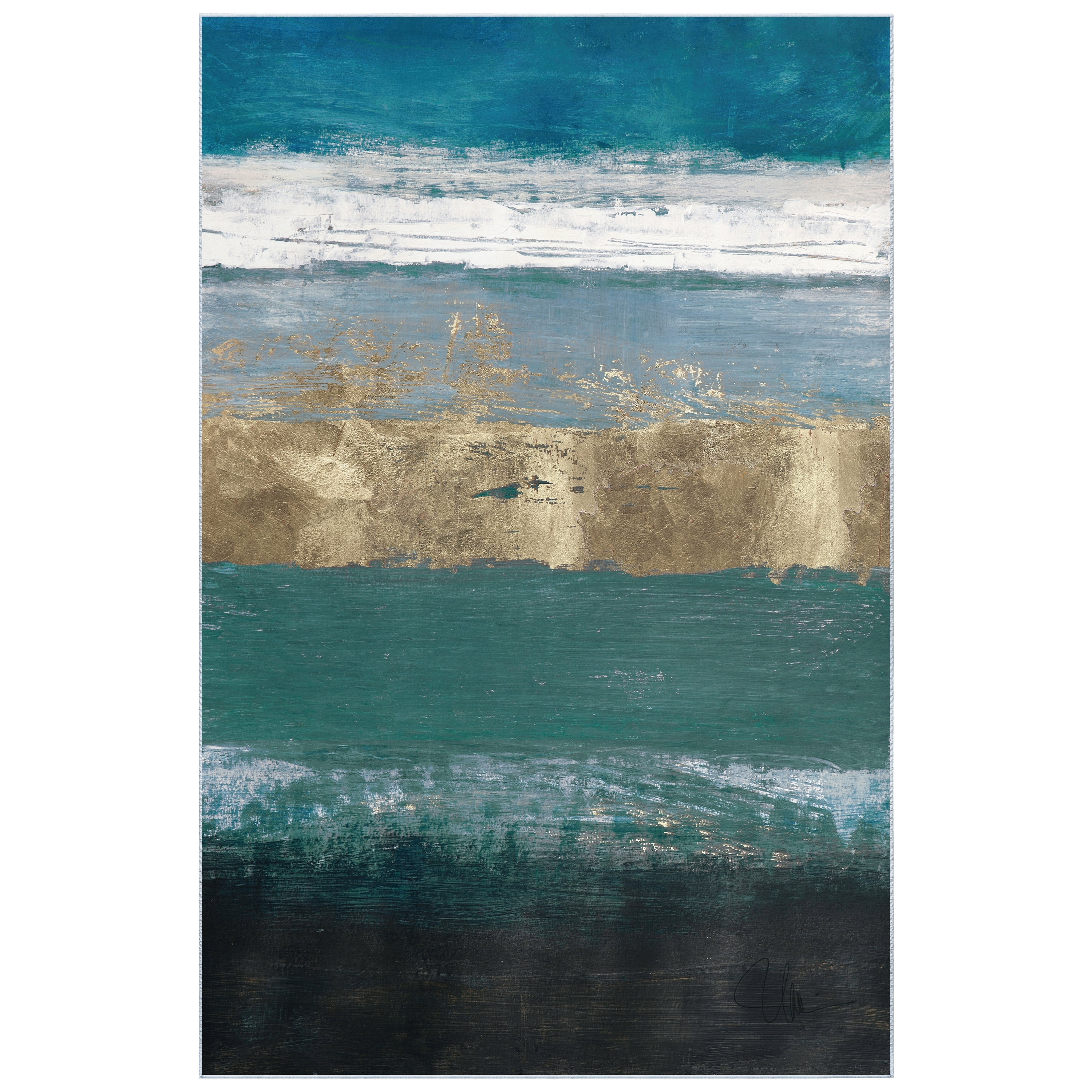 Horizons Across the Blue Washable Color Block Art Area Rug size 5'x8'
