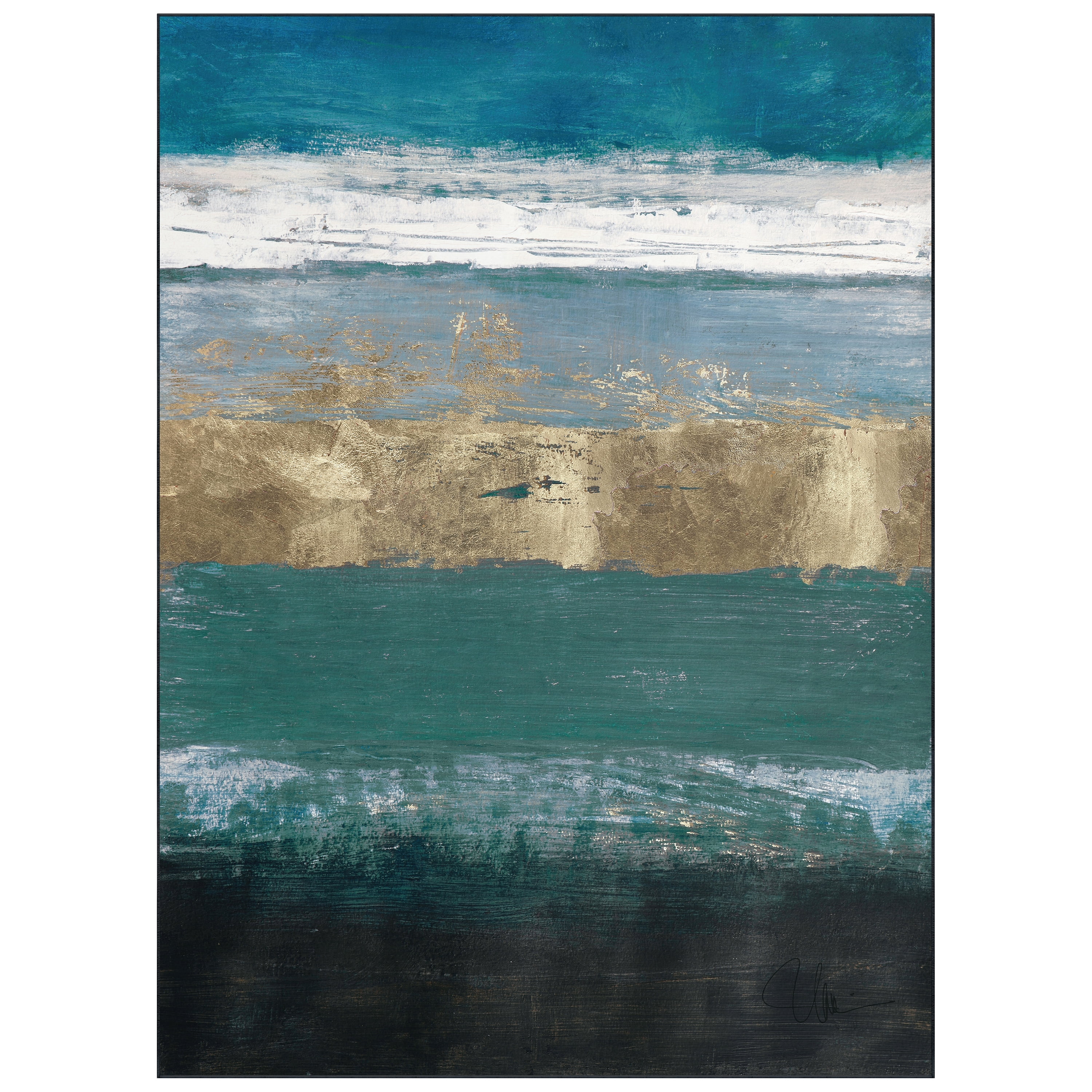 Horizons Across the Blue Washable Color Block Art Area Rug size 8'x10', Power-loomed, Heavenly Softness with Non-Slipping Backing