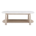 thumbnail image 1 of Horizons White Marble White Oak Coffee Table with Casters, 1 of 6