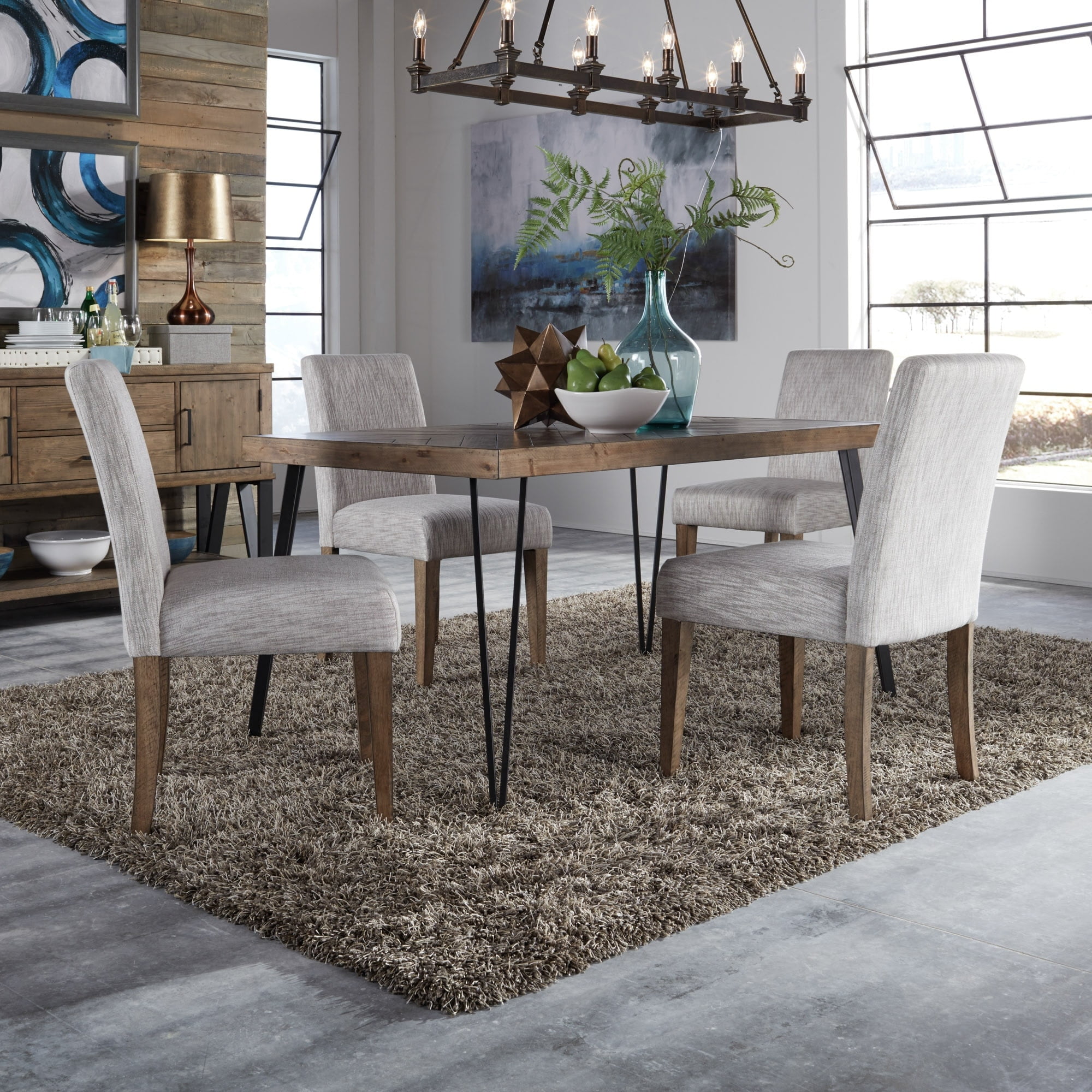 Horizons Rustic Caramel 5-Piece Rectangular Dining Table Set