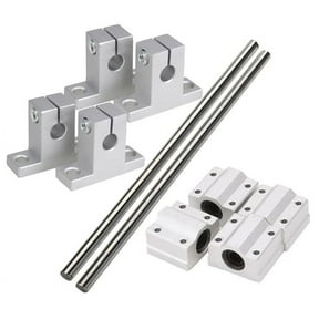 Horizontal 8mm Dia Linear Motion Bearing Slide Bushing 200mm Linear Shaft Optical Axis with Rod Rail Support Set