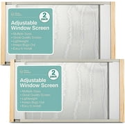 Horizontal Adjustable Window Screen 25 - 45 inches Wide, 2-Pack 24 inches High
