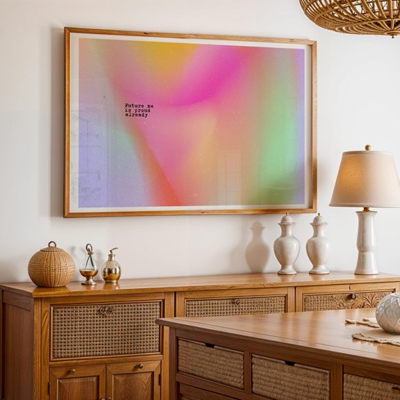 Horizontal Aura Quote Wall Art Spiritual Home Decor Unframed Paper Print