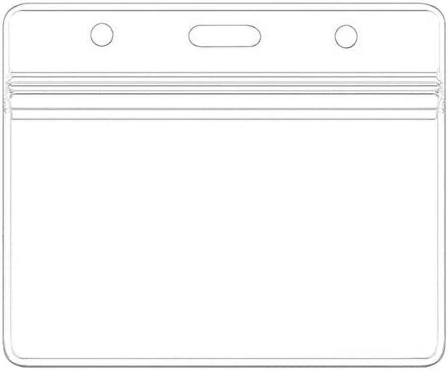 Horizontal Badge Holders Sealable Waterproof Clear Plastic Name Tag ID