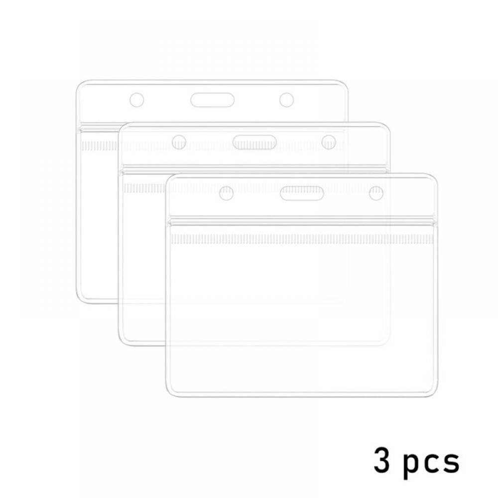 Horizontal Badge Holders Sealable Waterproof Clear Plastic Name Tag ID