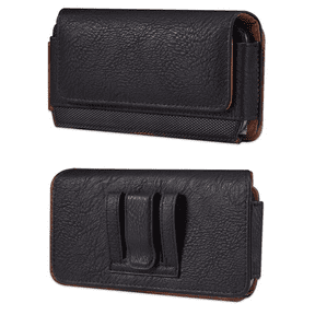 Horizontal Belt Loop Magnetic Soft Leather Case is Compatible with iPhone 17 Pro, 16 Pro, 15 Pro, 14 Pro, 13 Pro, 12 Pro with a thin cover on it. NOT for Pro Max Phone.